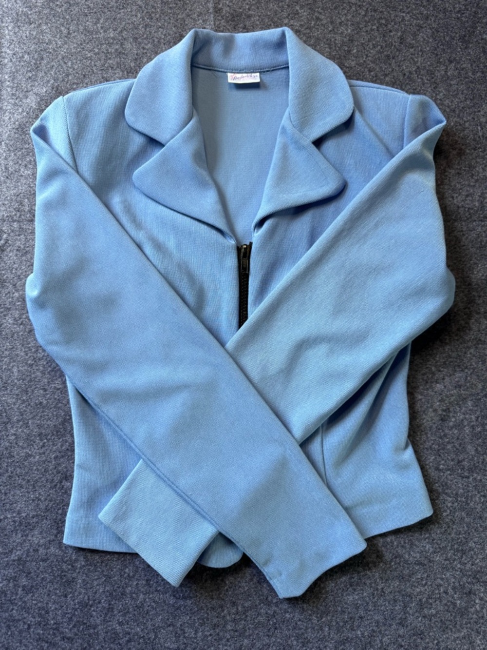 Frederick's of Hollywood Powder Blue Zip-Front Blazer